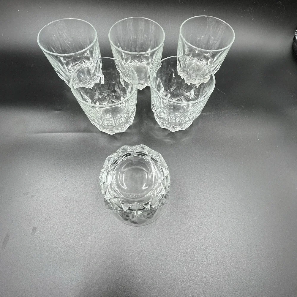 Vintage Arcoroc France Set Of‎ 6 Rock Glasses,  9 Ounce Barware Glasses.